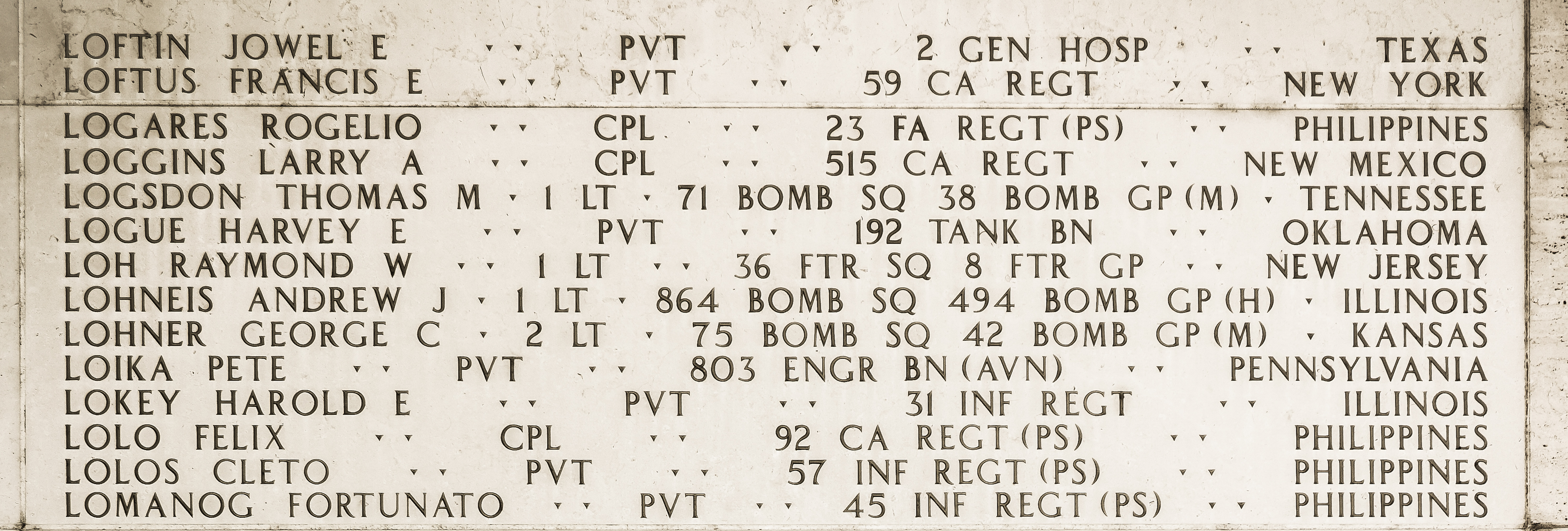 Antonio  Lombang, First Sergeant